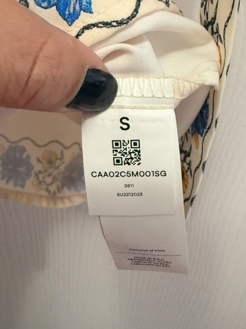 Cupshe Turquoise Tides Floral Wrap Mini Skirt Cream Blue Cottagecore Size Small - Picture 4 of 4